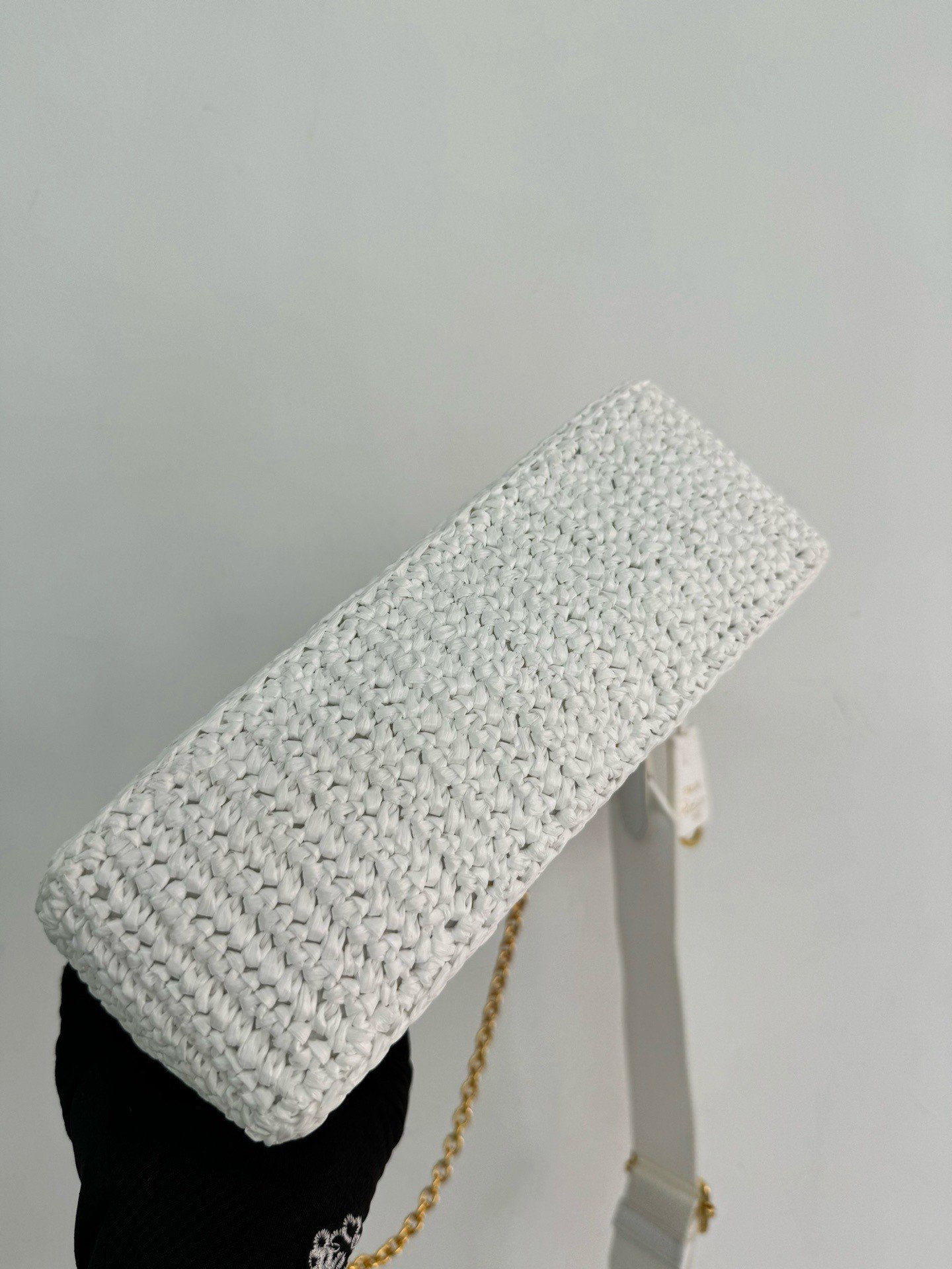 Prada Re-Edition 2005 Crochet Bag in White Raffia