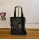 Prada Small Crochet Tote in Black Raffia-effect Yarn