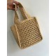 Prada Small Crochet Tote in Beige Raffia-effect Yarn