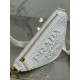 Prada Triangle Crochet Bag in White Raffia-effect Yarn