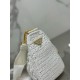 Prada Triangle Crochet Bag in White Raffia-effect Yarn