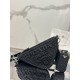 Prada Triangle Crochet Bag in Black Raffia-effect Yarn