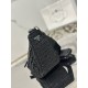 Prada Triangle Crochet Bag in Black Raffia-effect Yarn