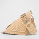 Prada Triangle Crochet Bag in Beige Raffia-effect Yarn