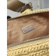 Prada Triangle Crochet Bag in Beige Raffia-effect Yarn