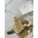 Prada Triangle Crochet Bag in Beige Raffia-effect Yarn