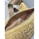 Prada Triangle Crochet Bag in Beige Raffia-effect Yarn