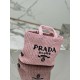 Prada Small Crochet Tote Bag in Pink Raffia-effect Yarn