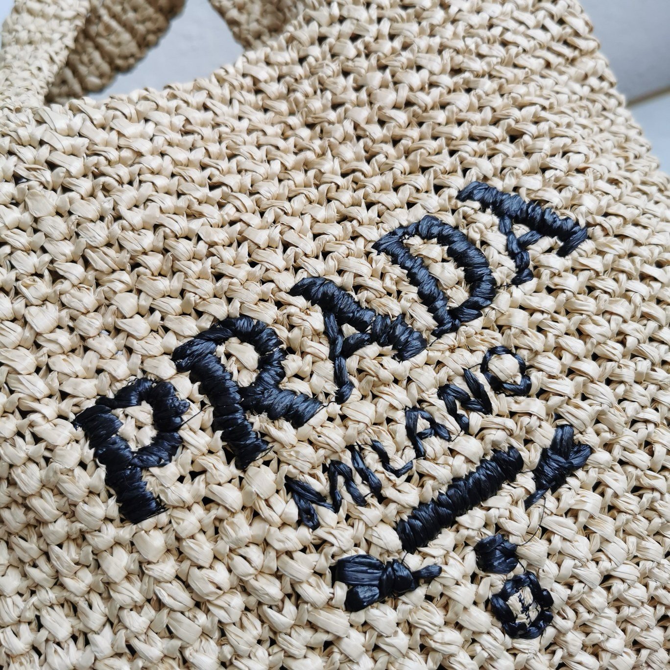 Prada Small Crochet Tote Bag in Beige Raffia-effect Yarn