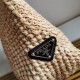 Prada Large Crochet Tote Bag in Beige Raffia-effect Yarn