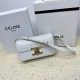 Celine Claude Shoulder Bag in White Calfskin