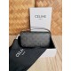 Celine Claude Shoulder Bag in Black Triomphe Canvas