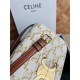 Celine Claude Shoulder Bag in White Triomphe Canvas