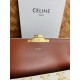 Celine Claude Shoulder Bag in White Triomphe Canvas