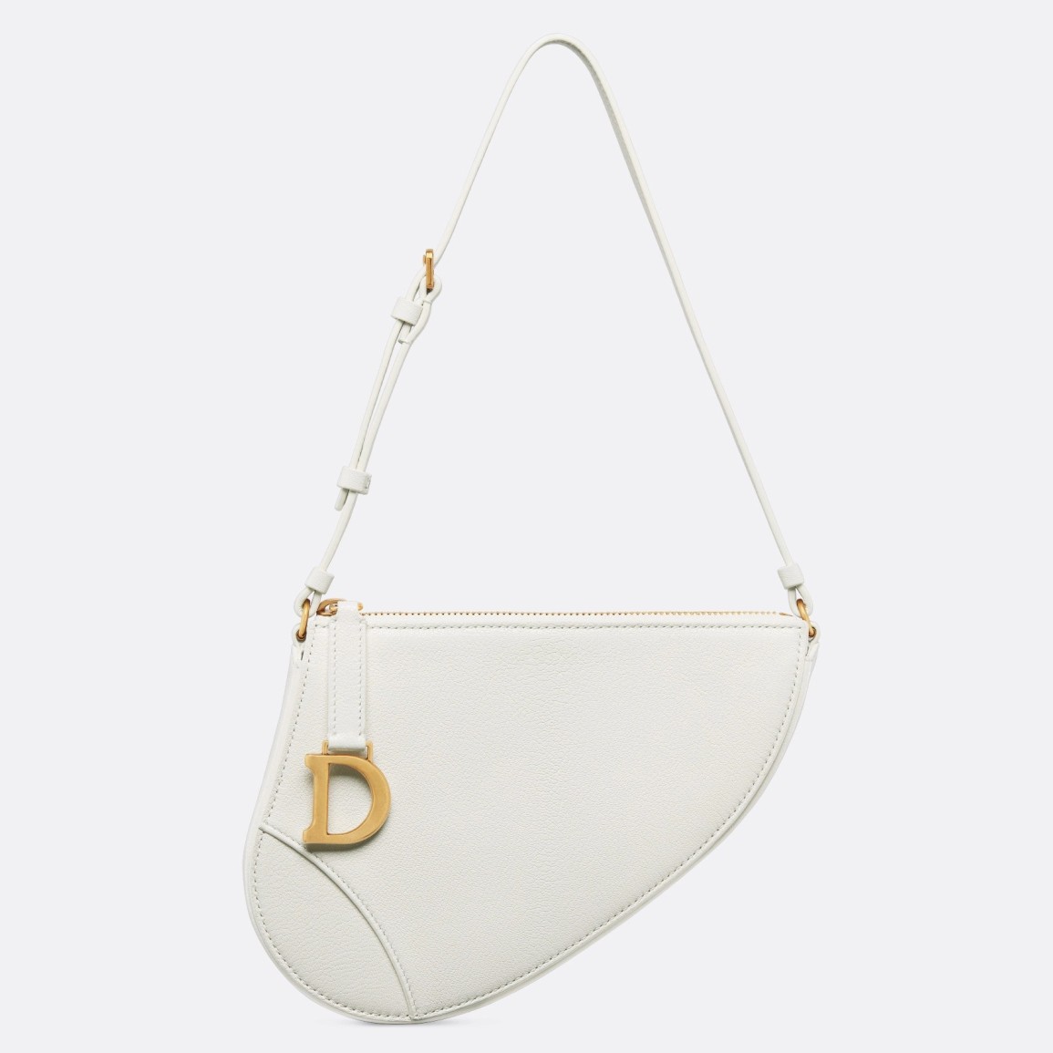 Dior Saddle Rodeo Pouch in White Goatskin