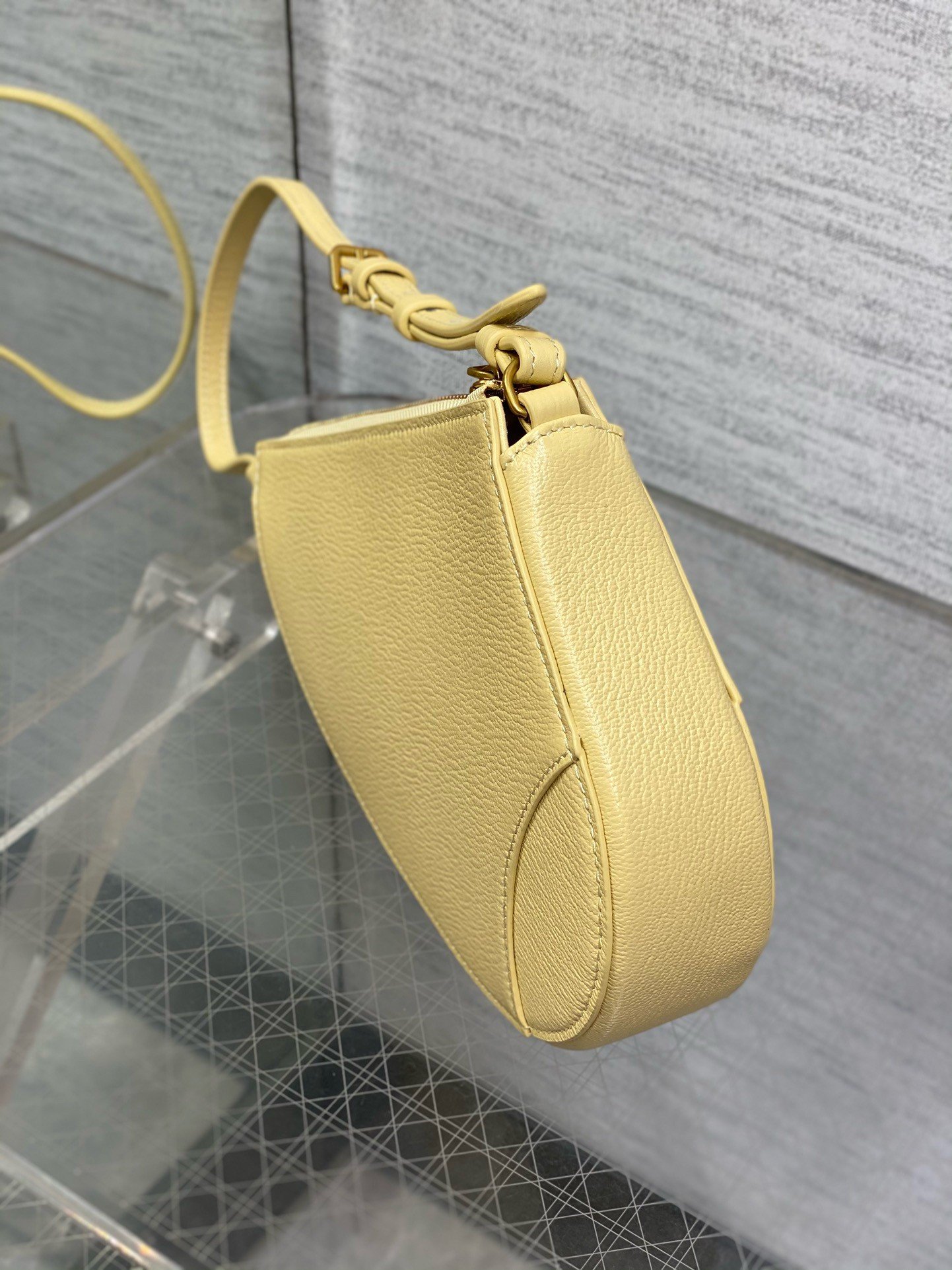 Dior Saddle Rodeo Pouch in Yellow Goatskin