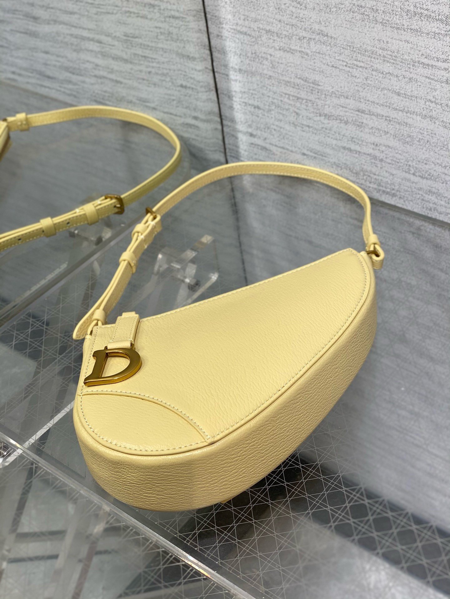 Dior Saddle Rodeo Pouch in Yellow Goatskin