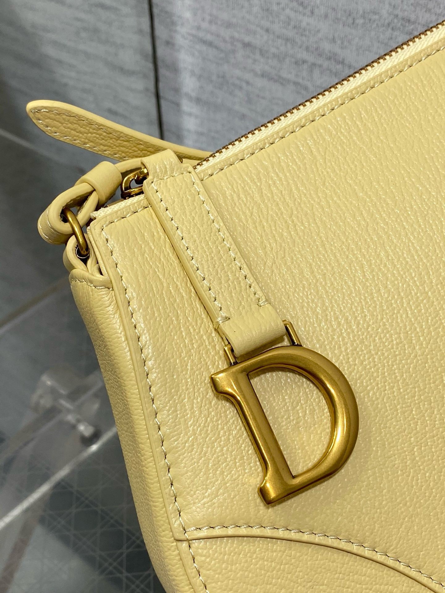 Dior Saddle Rodeo Pouch in Yellow Goatskin