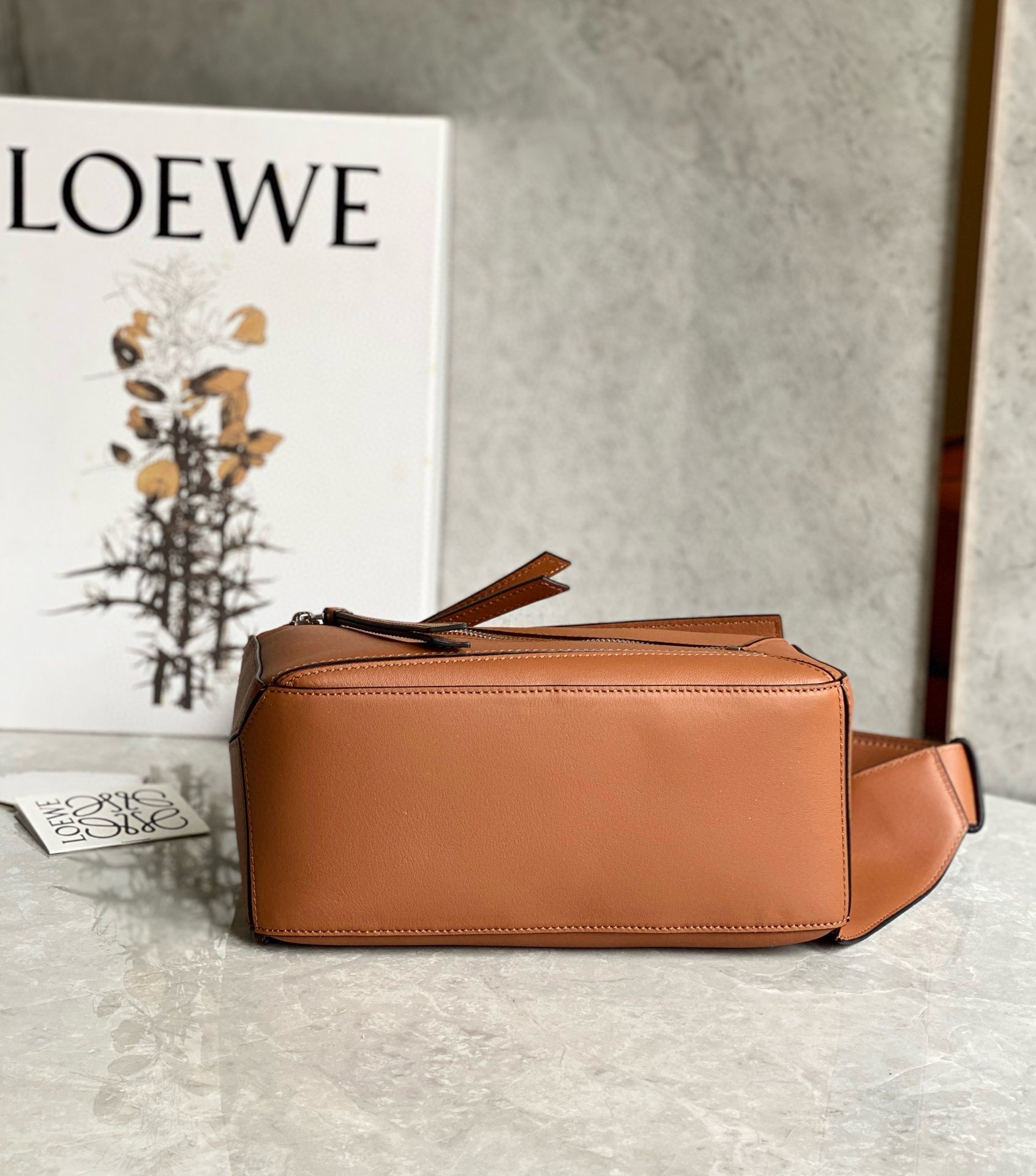 Loewe Small Puzzle Bumbag in Brown Calfskin