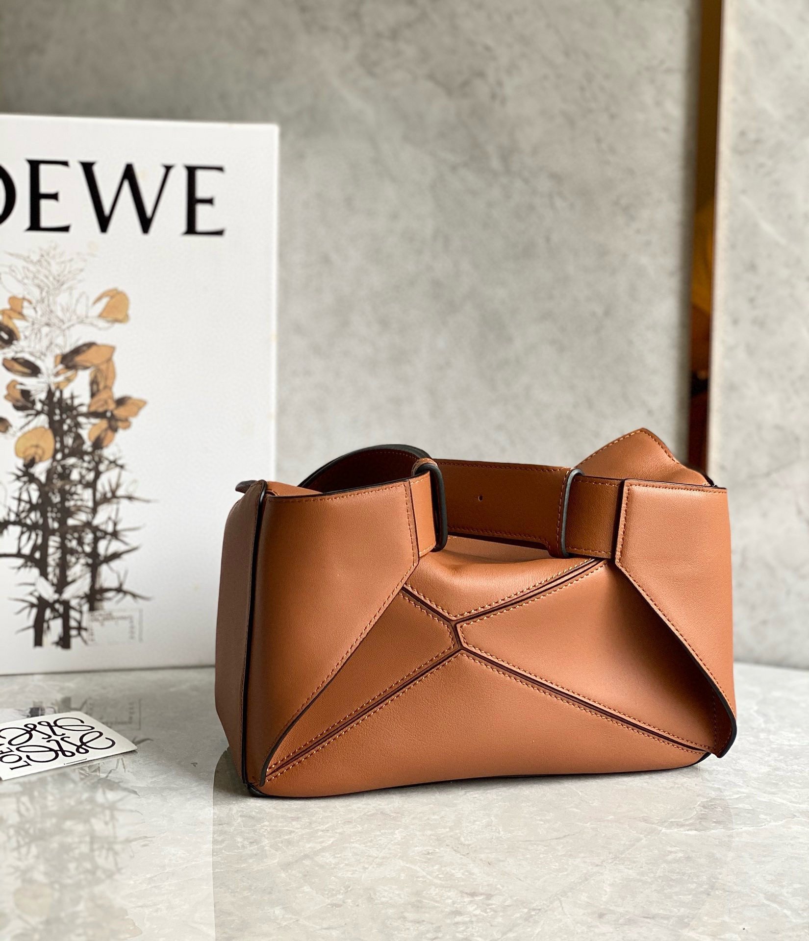 Loewe Small Puzzle Bumbag in Brown Calfskin