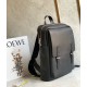 Loewe Military Backpack in Black Grained Leather