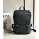 Loewe Military Backpack in Black Grained Leather