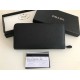 Prada Zip Around Wallet in Noir Saffiano Leather