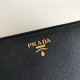 Prada Zip Around Wallet in Black Saffiano Calfskin