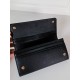 Prada Flap Continental Wallet in Black Saffiano Leather