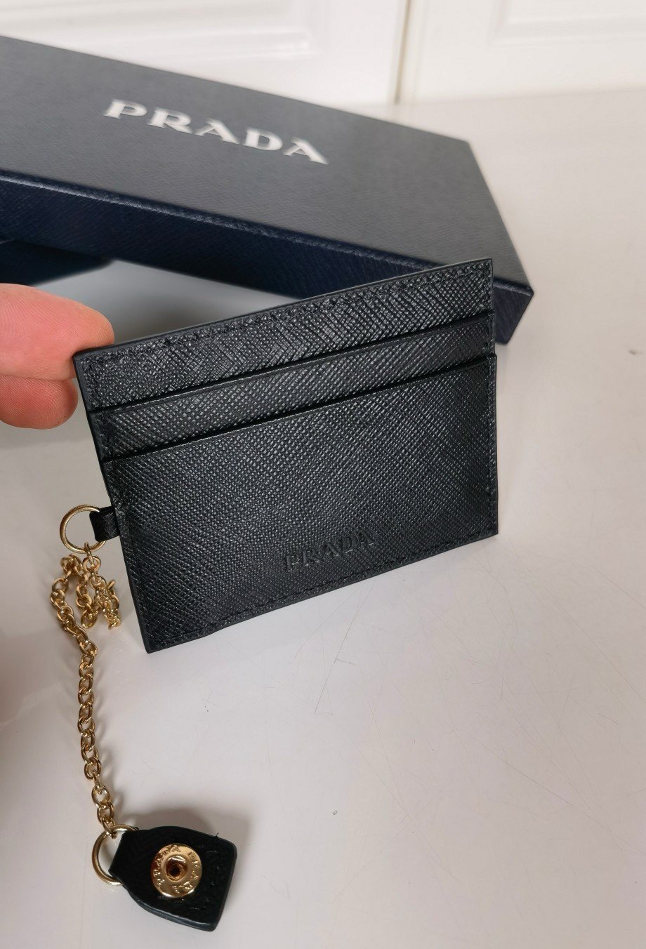 Prada Flap Continental Wallet in Black Saffiano Leather