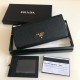 Prada Flap Continental Wallet in Black Saffiano Calfskin