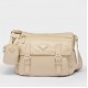 Prada Shoulder Bag with Flap in Beige Re-Nylon