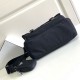 Prada Shoulder Bag with Flap in Black Re-Nylon