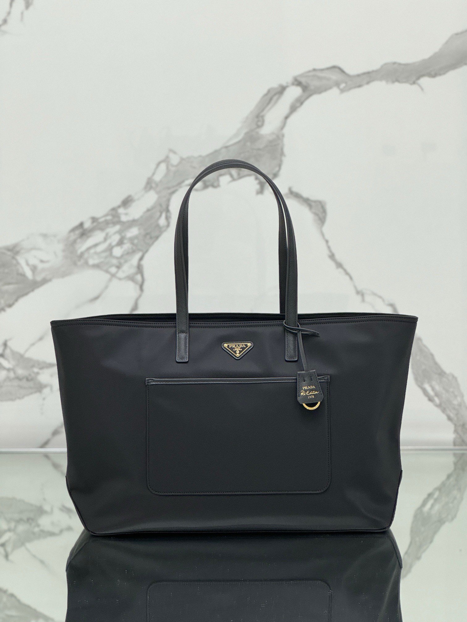 Prada Re-Edition 1978 Large Tote Bag in Black Re-Nylon