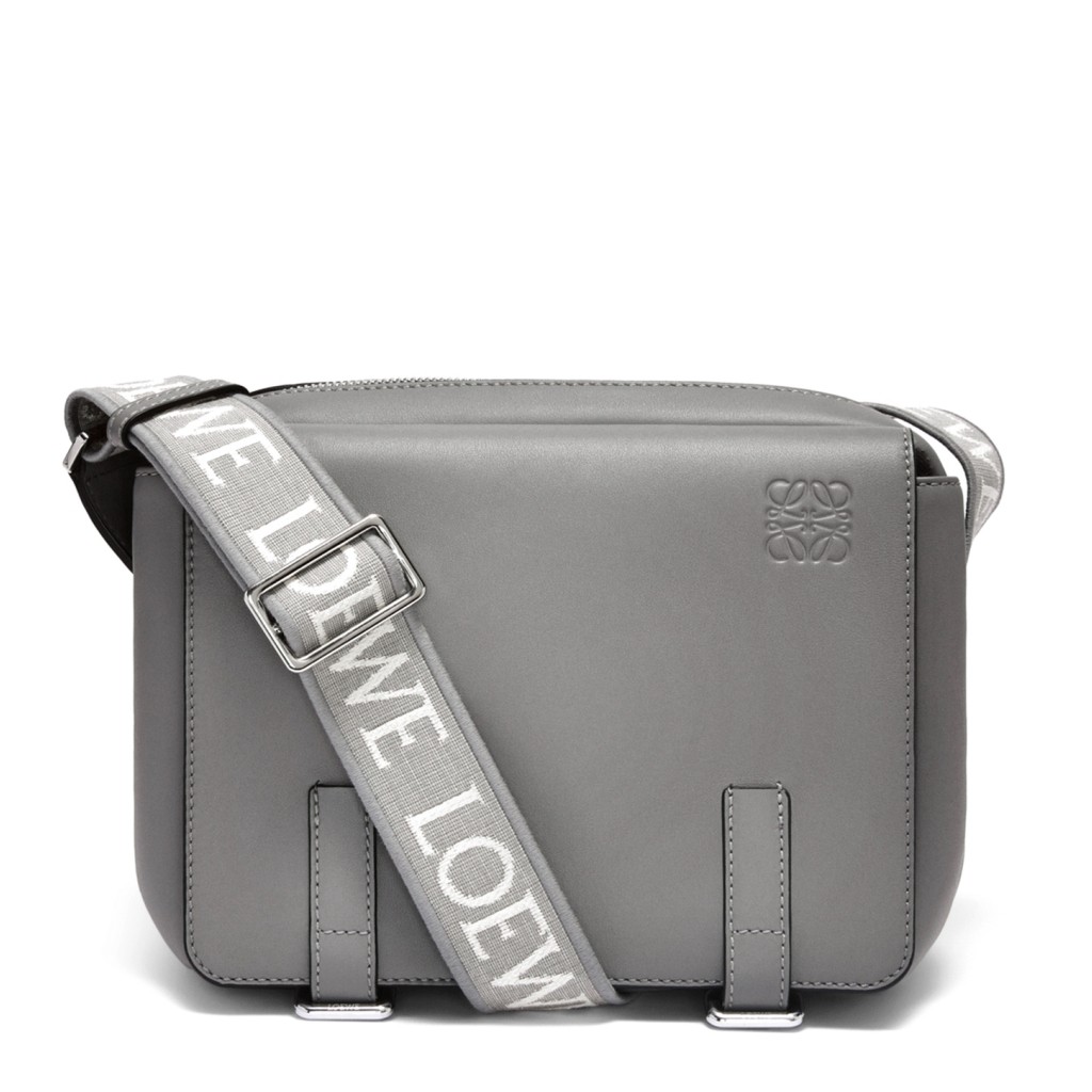 Loewe XS Military Messenger Bag in Grey Calfskin