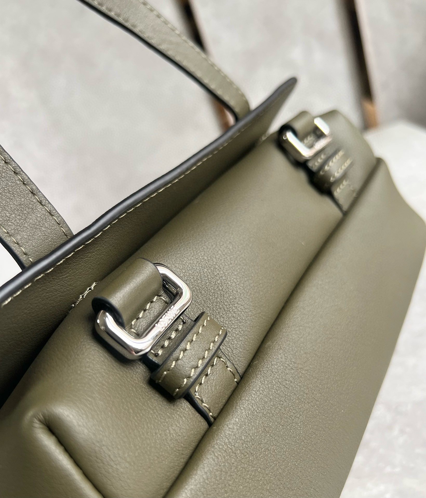 Loewe XS Military Messenger Bag in Green Calfskin