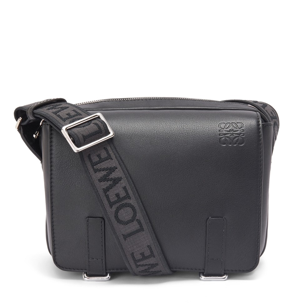 Loewe XS Military Messenger Bag in Black Calfskin