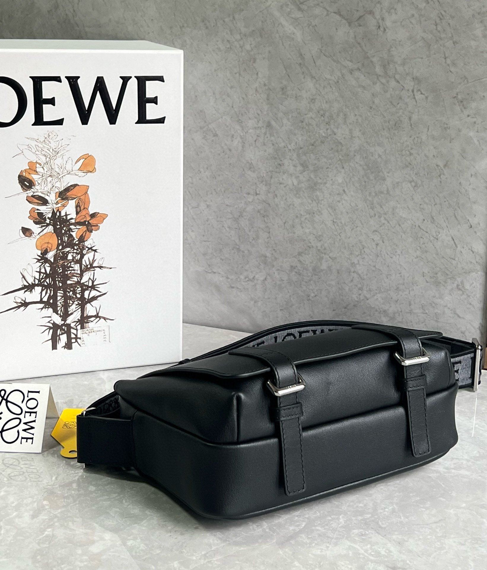 Loewe XS Military Messenger Bag in Black Calfskin