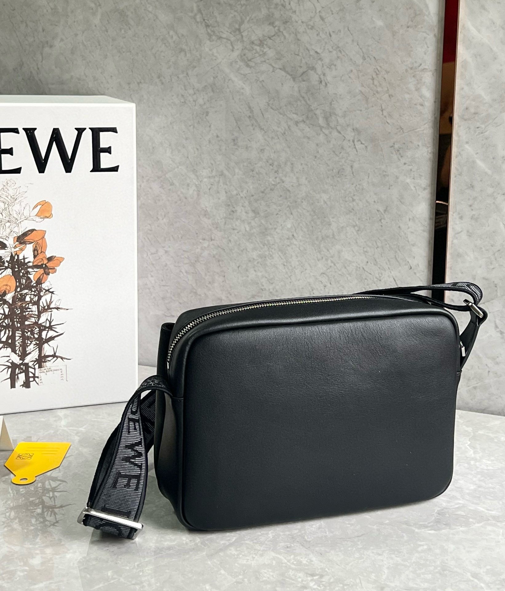 Loewe XS Military Messenger Bag in Black Calfskin