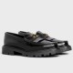 Celine Margaret Loafers in Black Leather with Triomphe Frame