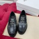 Celine Margaret Loafers in Black Leather with Triomphe Frame