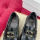 Celine Margaret Loafers in Black Leather with Triomphe Frame