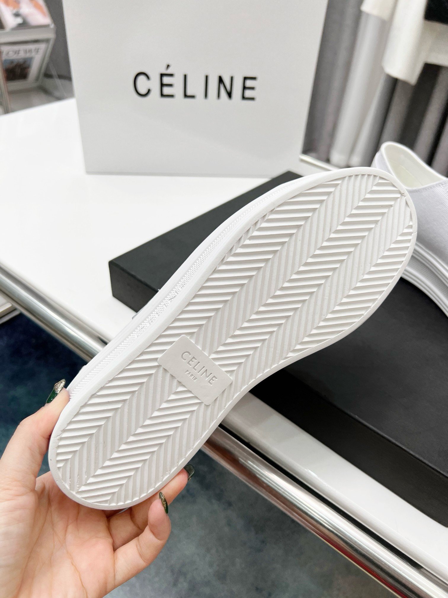 Celine Women's Jane Low-top Sneakers in White Canvas