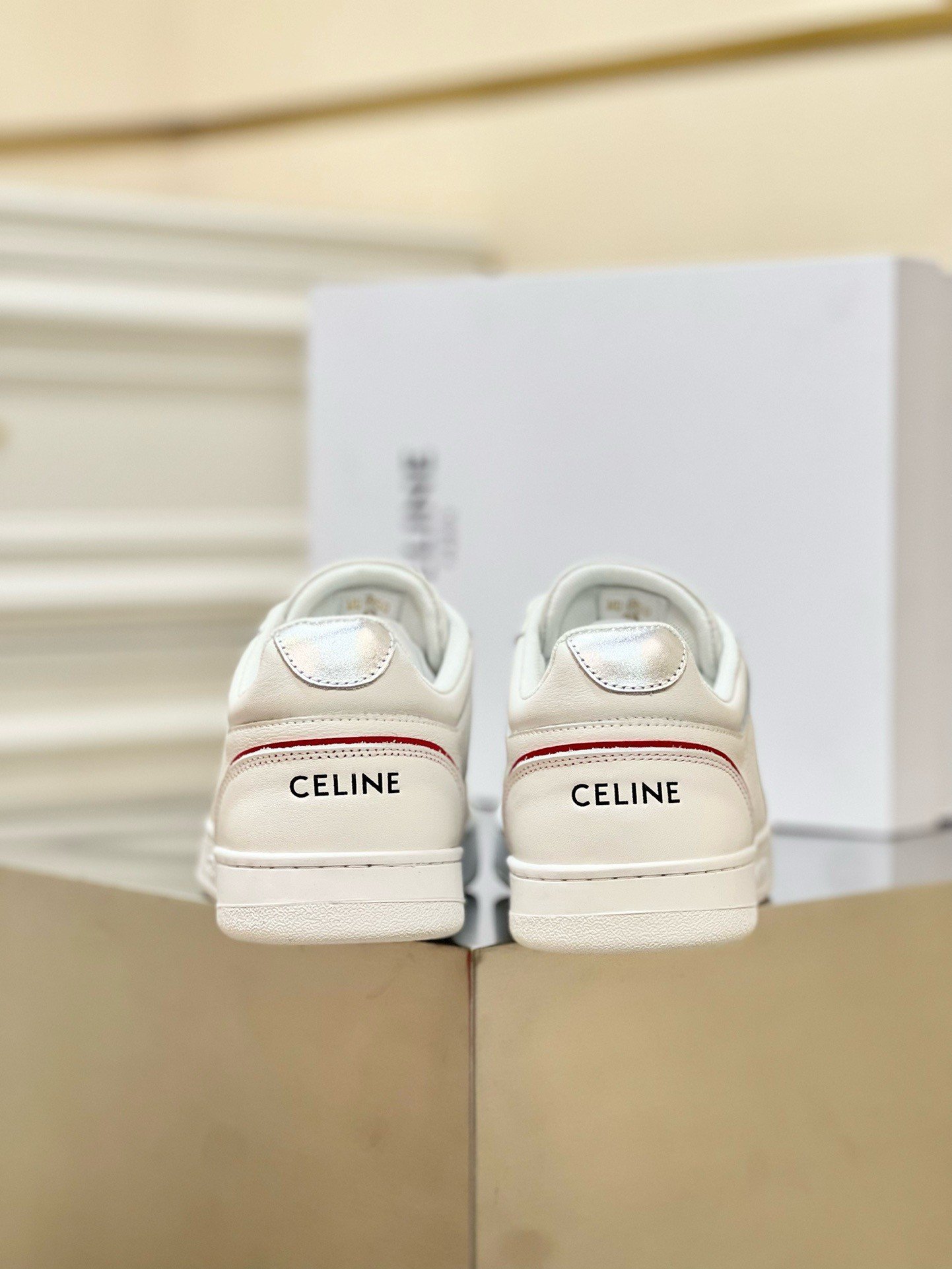 Celine Women's CT-10 Low-top Sneakers in White Leather