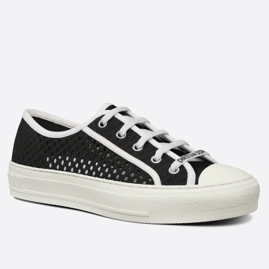 Dior Walk'n'Dior Sneakers In Black Mesh Embroidery