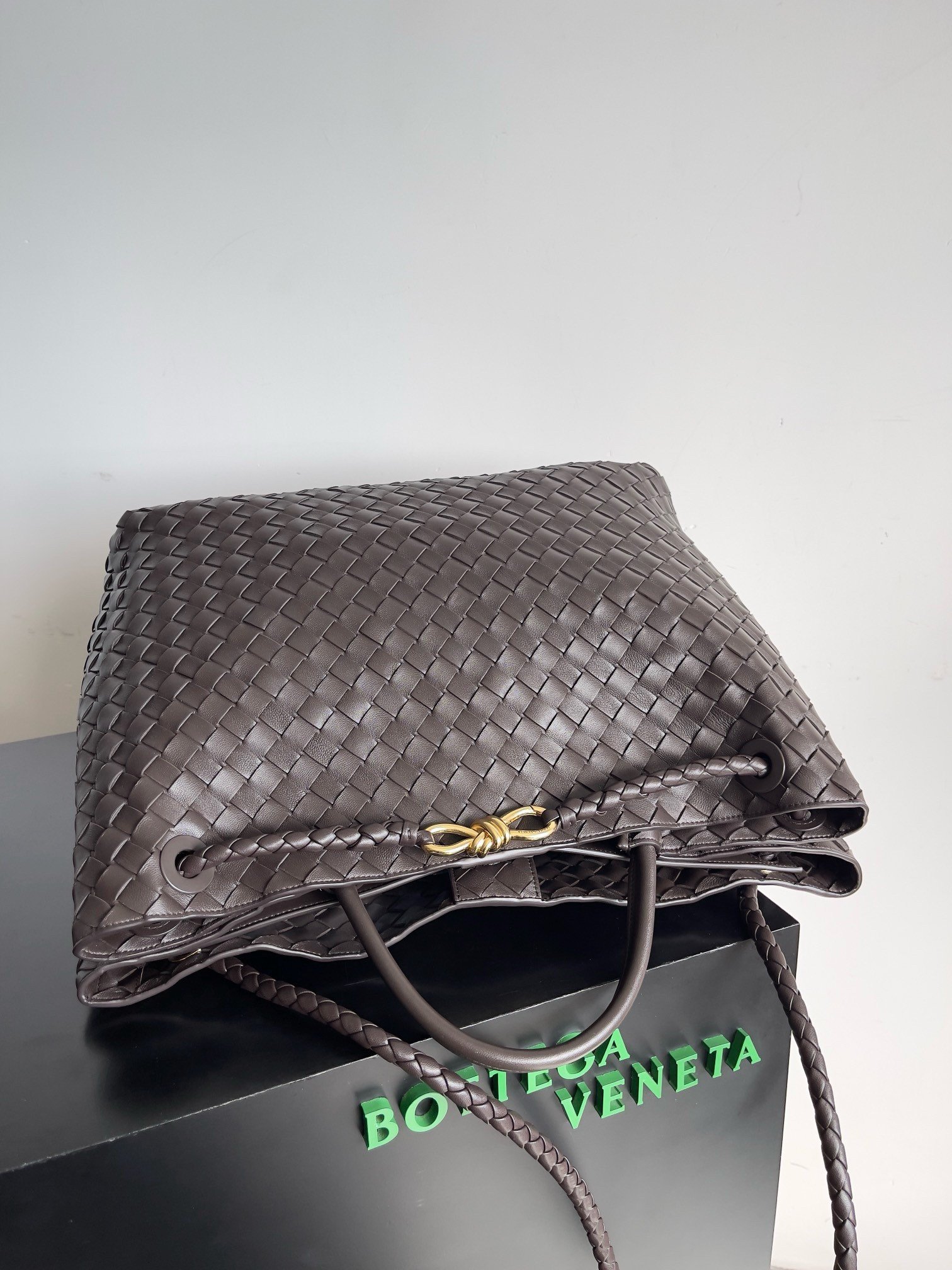 Bottega Veneta Large Andiamo bag In Fondant Intrecciato Lambskin