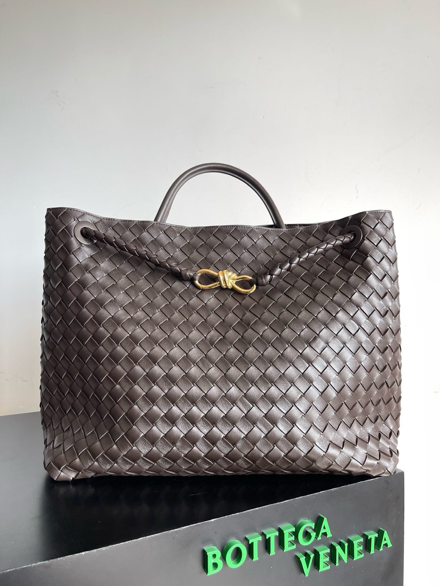 Bottega Veneta Large Andiamo bag In Fondant Intrecciato Lambskin