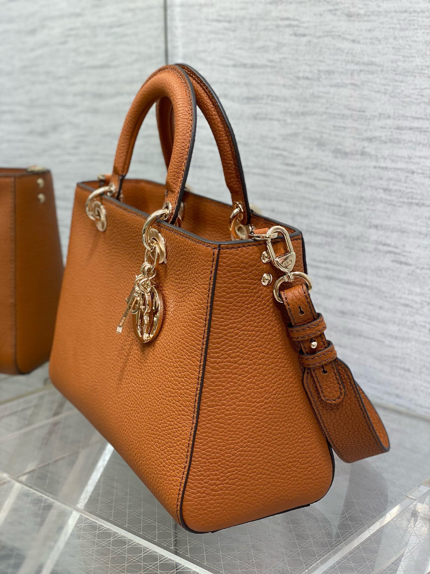 Dior Medium Lady D-Sire My ABCDior Bag in Brown Bull Leather