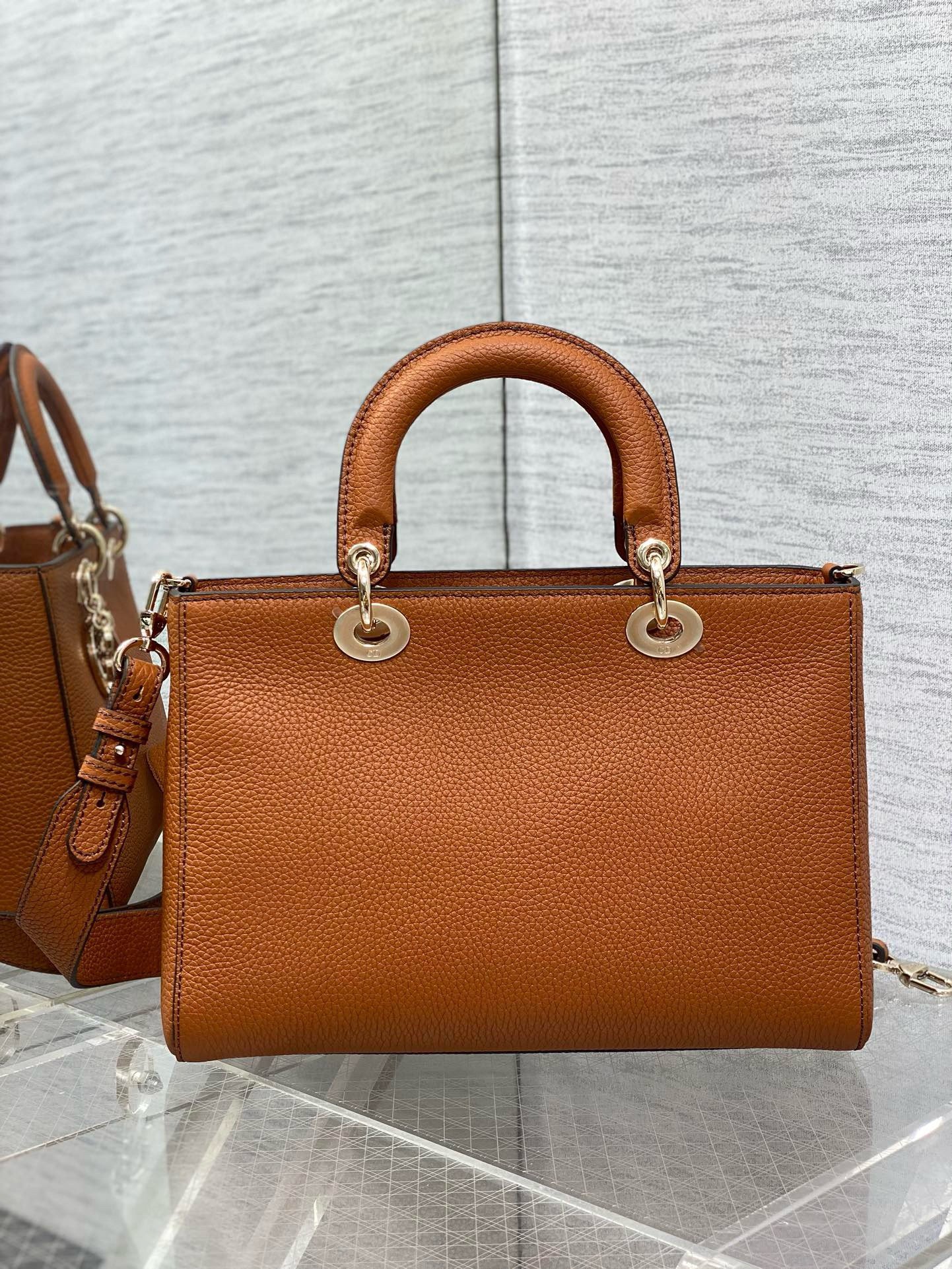 Dior Medium Lady D-Sire My ABCDior Bag in Brown Bull Leather