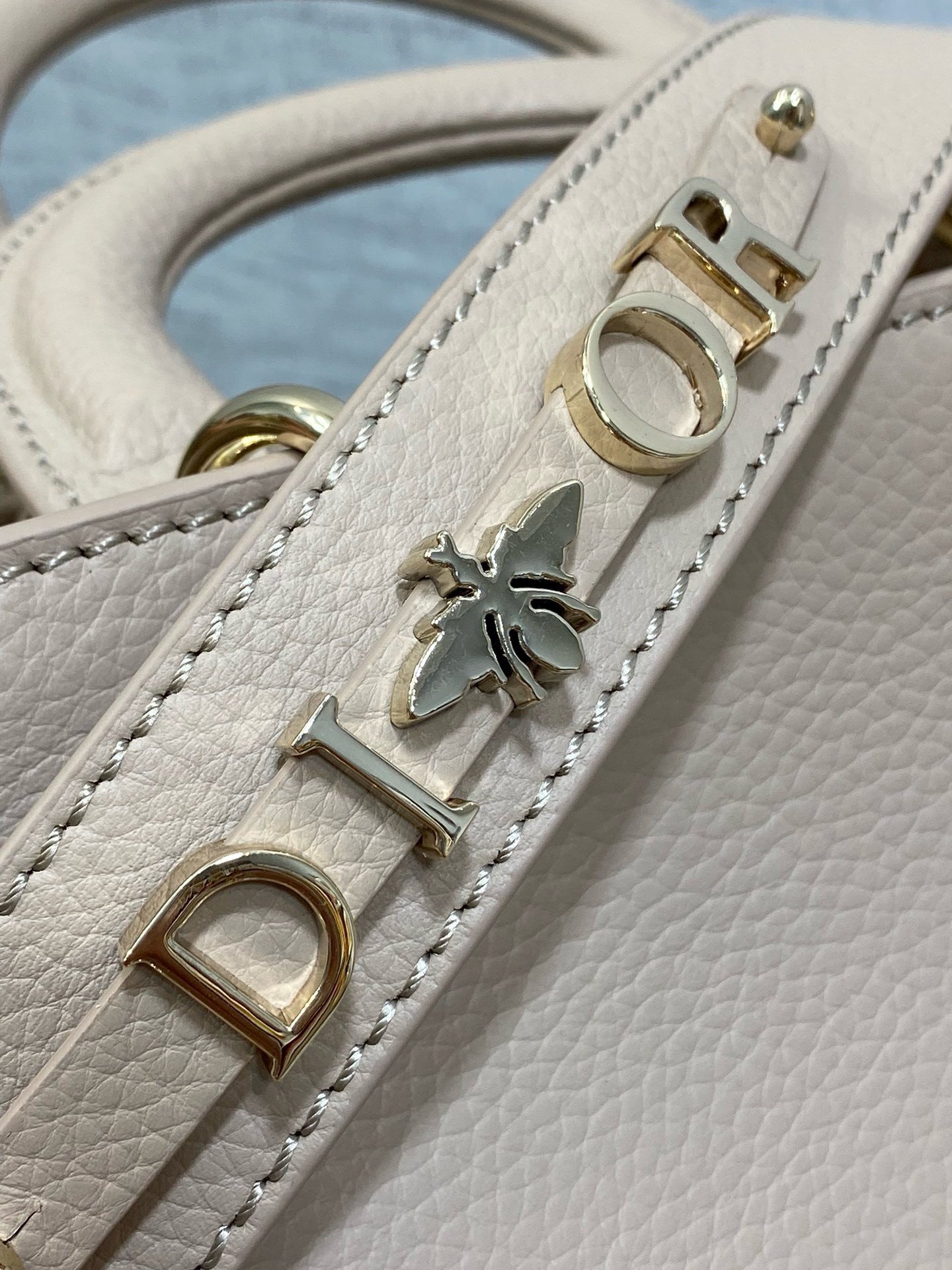 Dior Medium Lady D-Sire My ABCDior Bag in Beige Bull Leather